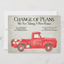 Anúncio Mudança De Planos Casamento Caminhão Vermelho Adia