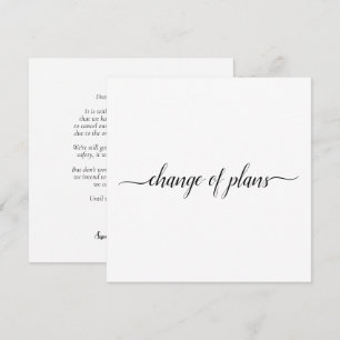 Anúncio Mudança de Planos Casamento Cancelado ou Reagendad