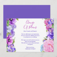 Mudança de Planos Florais Roxos Paisley Adiamento