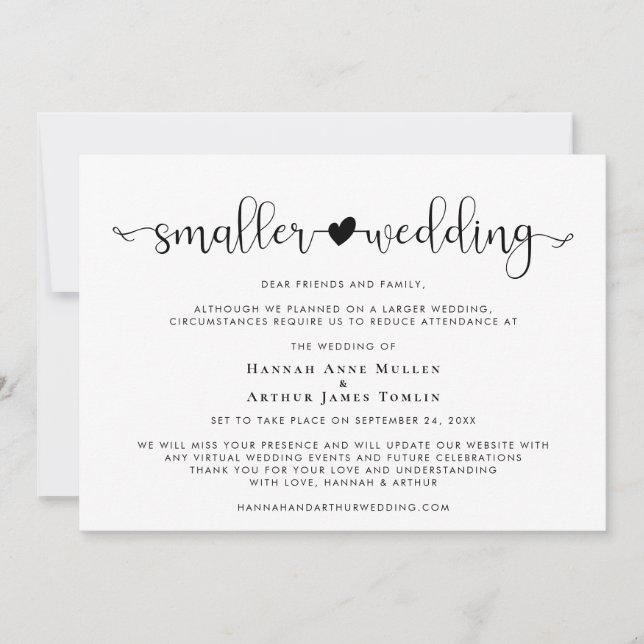 Anúncio Mudança de planos para um casamento menor Com amor (Frente)