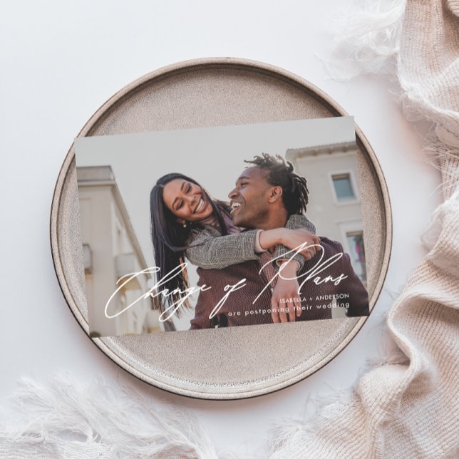 Anúncio Mudança simples de planos de casamento de fotos em (Criador carregado)