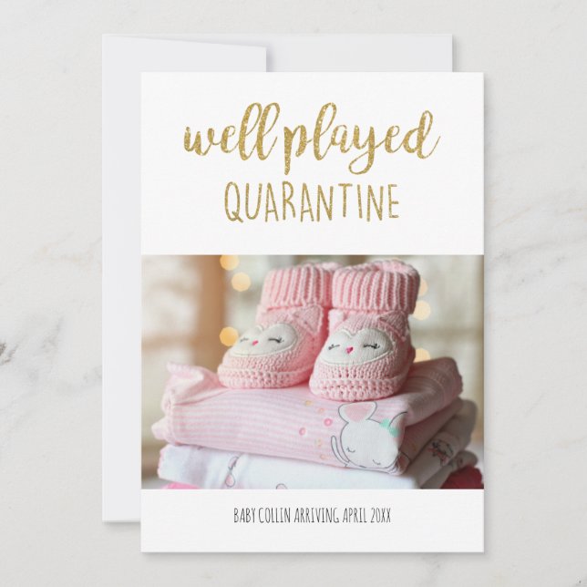 Anúncio Muito Jogada Quarentena Foto Moderna dourada (Frente)