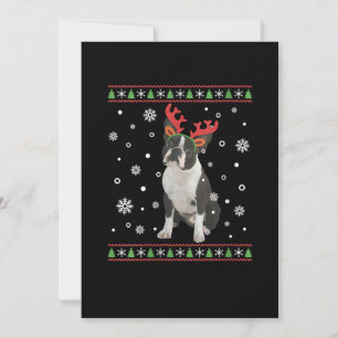 Anúncio Mulher Boston Terrier Xmas Ugly Christmas Sweater
