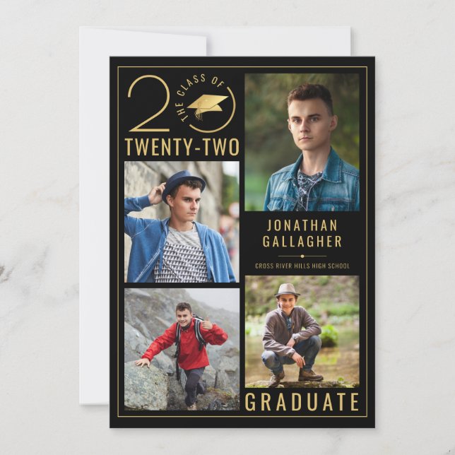 Anúncio Na moda de Graduação Classe Ano 5 Foto Personaliza (Frente)