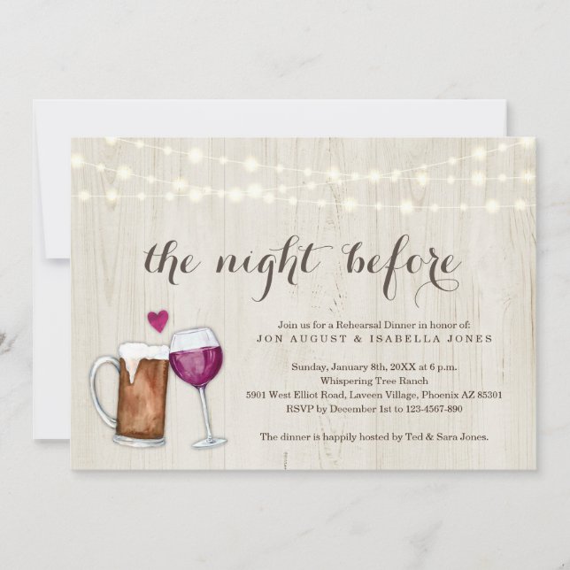 Anúncio Na noite anterior ao Janto de ensaio de cerveja e  (Frente)