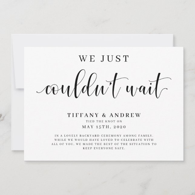 Anúncio Não podíamos esperar pelo casamento (Frente)