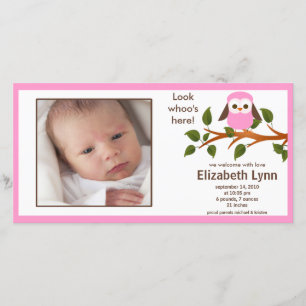 Anúncio Nascimento cor-de-rosa Annoucement do bebé da