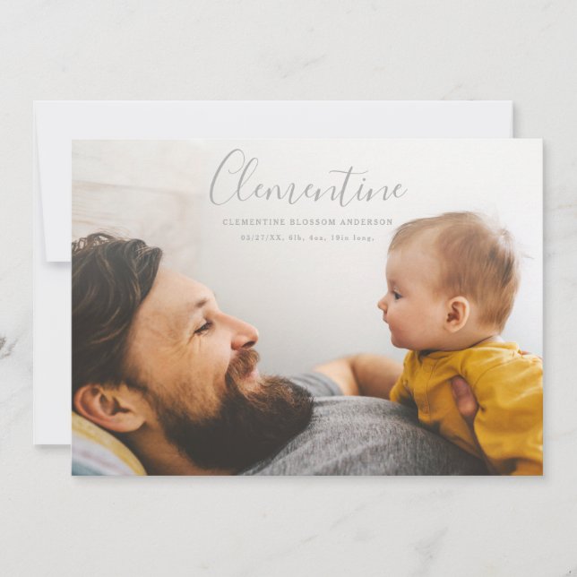 Anúncio Nascimento da bolinhas com nome de script moderno (Frente)