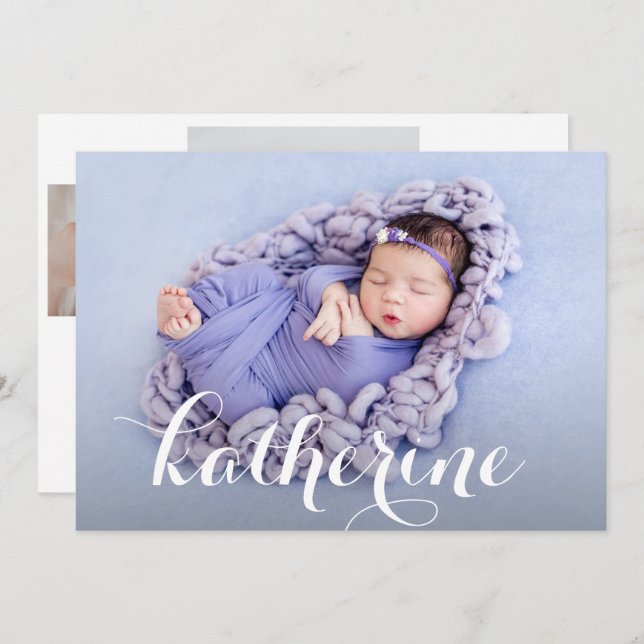 Anúncio Nascimento da Colagem de Fotos Simples (Frente/Verso)