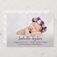 Nascimento da Foto de Menina Roxa