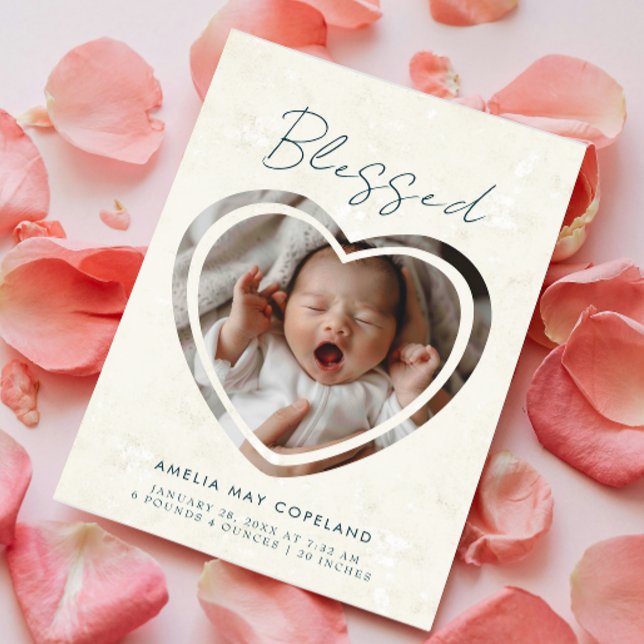 Anúncio Nascimento da Foto do Bebê de Corte Moderno (Criador carregado)