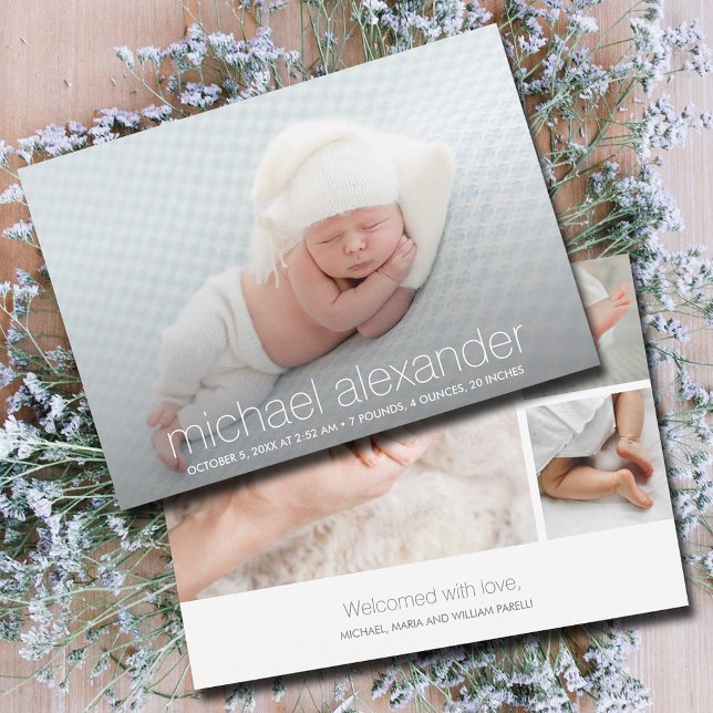 Anúncio Nascimento da Foto do Bebê Moderno (Criador carregado)