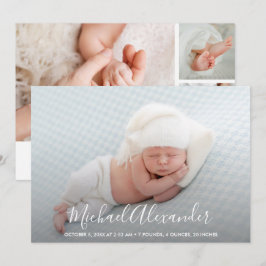 Anúncio Nascimento da Foto do Menino da Elegância Simples