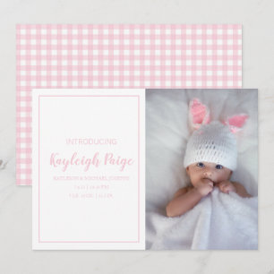 Anúncio Nascimento da Foto do Padrão de Verificação Gin