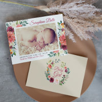 Nascimento da Rapariga Floral Rustic Burgundy