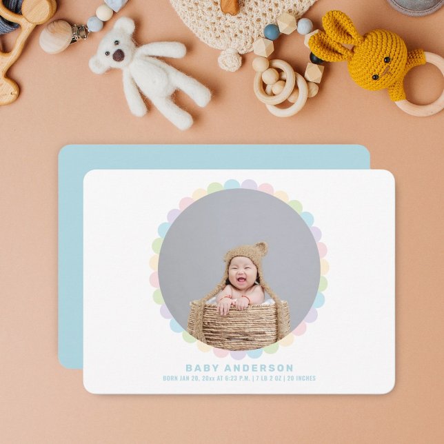 Anúncio Nascimento de Bebê Menino Menino Mínimo Moderno e  (Criador carregado)