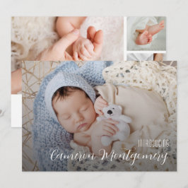 Anúncio Nascimento de Colagem de Fotos Múltiplas Simples