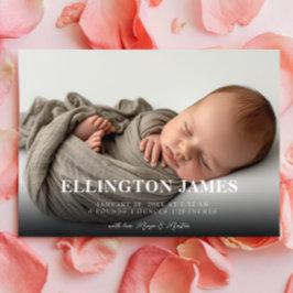 Anúncio Nascimento de Foto de Bebê horizontal e simples