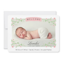 Nascimento de Foto de Bebê Rosa-Rosa-Quadro Elegan