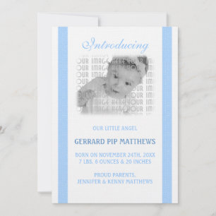 Anúncio Nascimento do Bebê Azul Claro