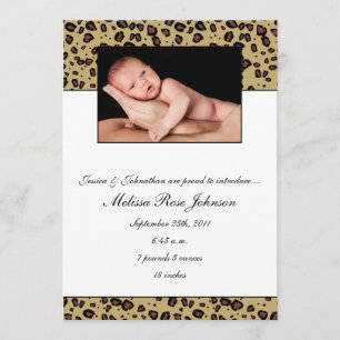 Anúncio Nascimento do bebê da chita