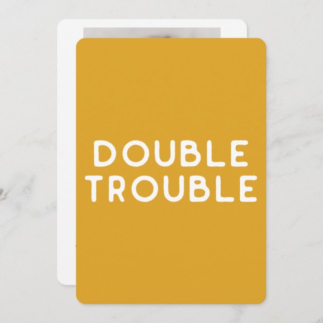 Anúncio Nascimento do Twin de Foto Amarelo Amarelo do Ouro (Frente/Verso)