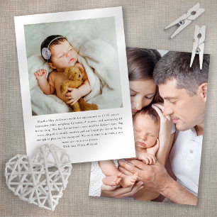 Anúncio Nascimento moderno com duas fotos Introdução