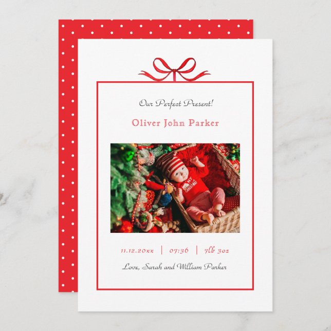 Anúncio Nascimento perfeito de Natal presente (Frente/Verso)