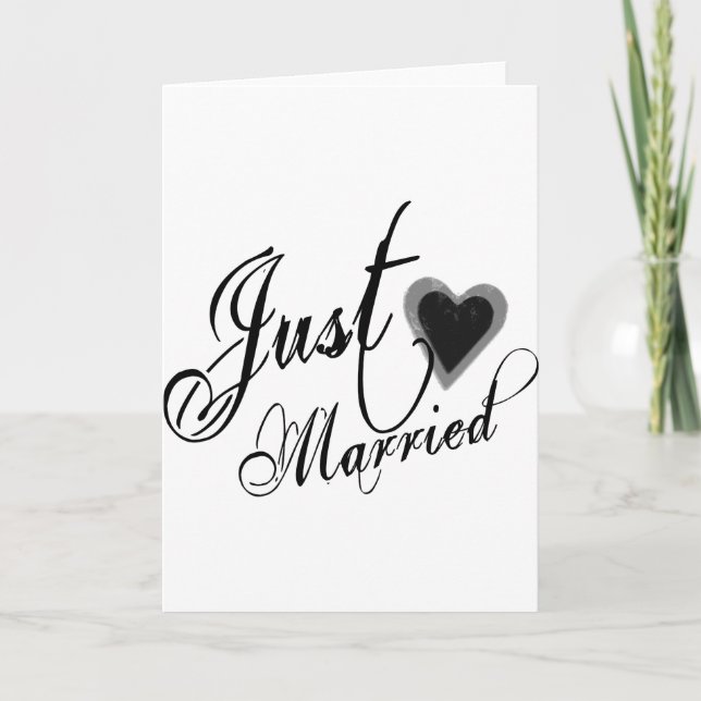 Anúncio Naughy Grunge Script - Just Married Heart Black (Frente)