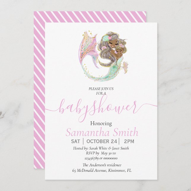 Anúncio Náutica do Chá de fraldas de Sereia (Frente/Verso)