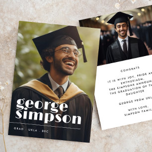 Anúncio Negrito Nome Script Grad Graduado Duas Fotos