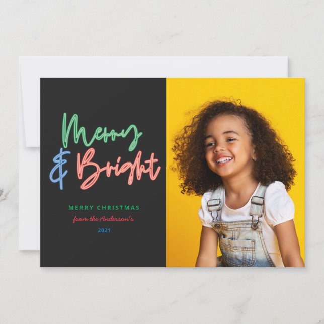 Anúncio Néon colorido moderno e brilhante Natal (Frente)