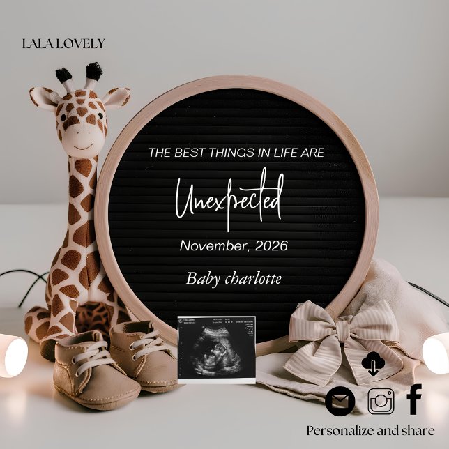 Anúncio Neutral Baby Reveal Pregnancy announcement card (Criador carregado)