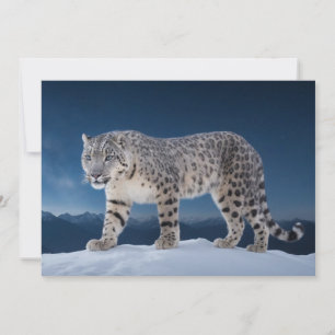 Anúncio Neve Leopardo Selvagem Majestosa Animal Uma Galáxi