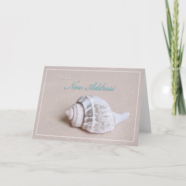 Anúncio New Address Card with Sand & Seashell (Frente)