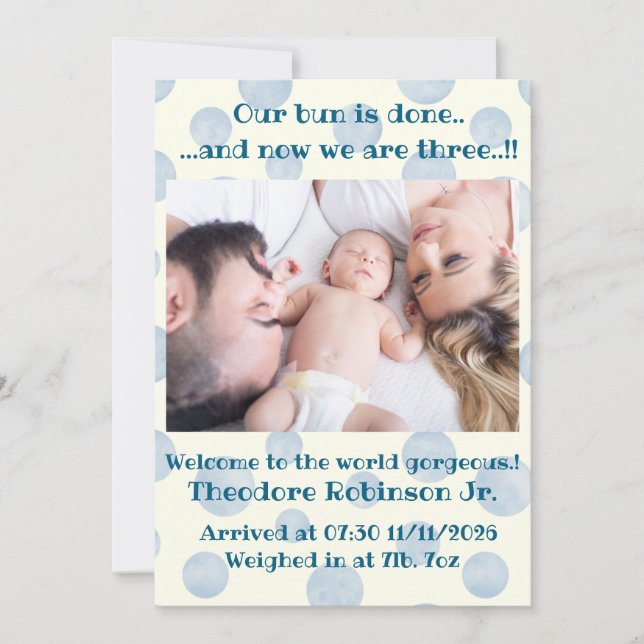 Anúncio New Arrival Baby Boy (Frente)