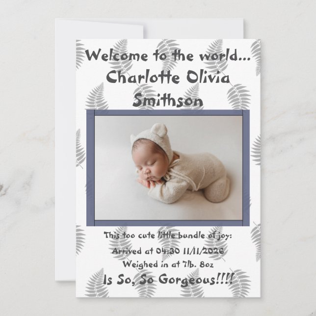 Anúncio New Arrival Baby Girl (Frente)