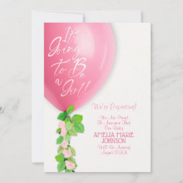 Anúncio New Baby Girl Announcement Card