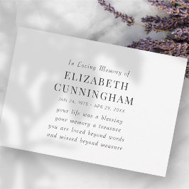 Anúncio No Loving Memory Memorial Modern Simple Cote