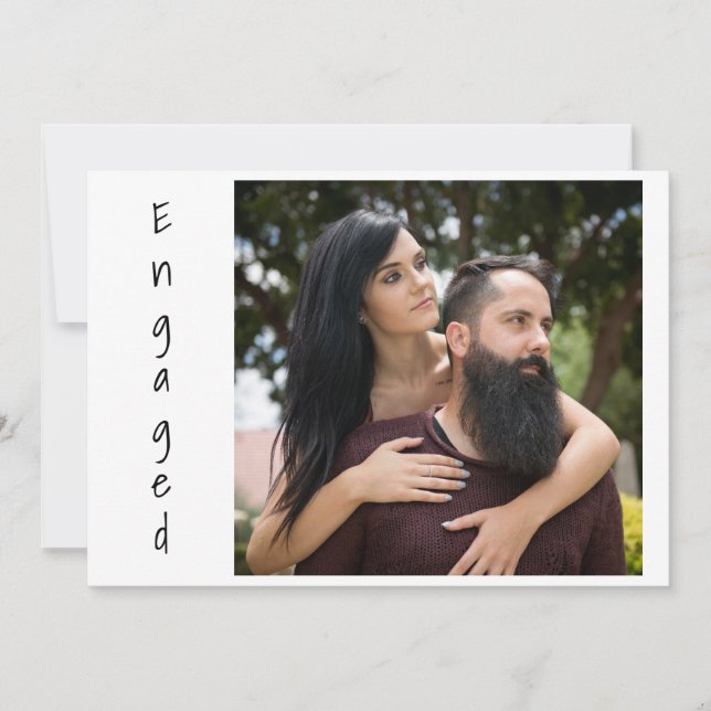 Anúncio Noivado de Penas Douradas e Rosa Boho (Frente)