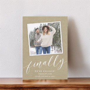 Anúncio Noivado Rustic Snapshot Photo