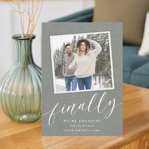 Anúncio Noivado Rustic Snapshot Photo