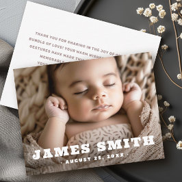 Anúncio Nome do novo obrigado de fotos do bebê