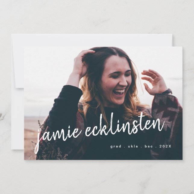 Anúncio Nomes de Formando de Script Fresco e Negrito Duas  (Frente)