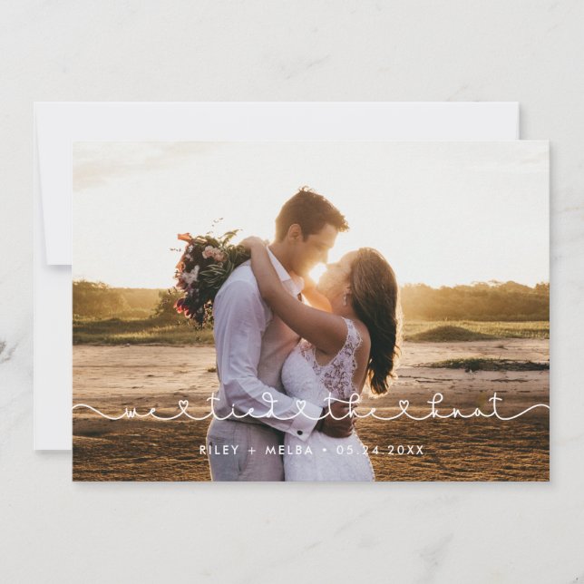 Anúncio Nós amarramos o nó Cute conectando a foto do coraç (Frente)