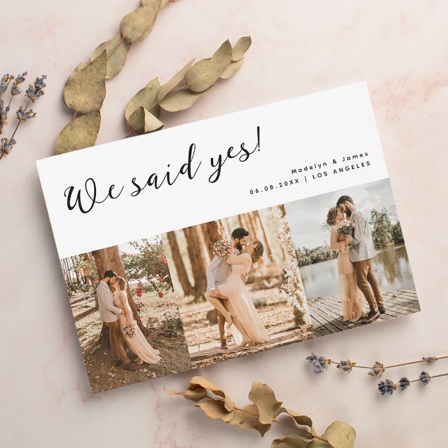 Anúncio Nós Dissemos Sim Múltiplas Fotos de Casamento Mode (Criador carregado)