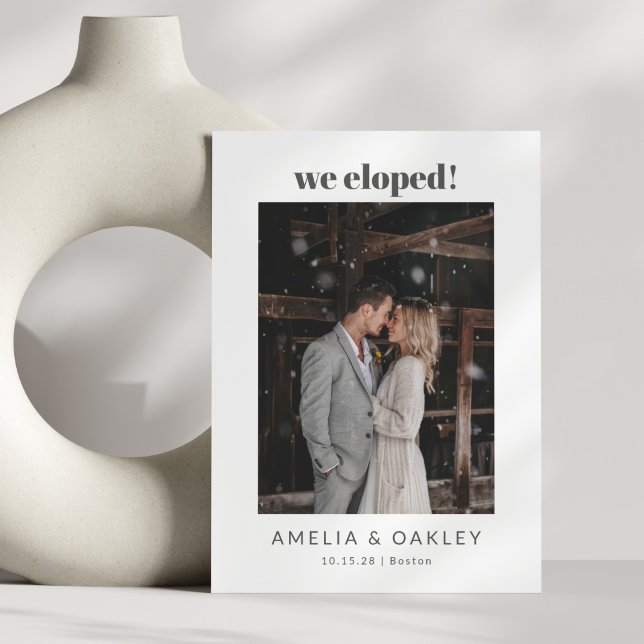 Anúncio Nós Elogiamos Foto Elegante Casamento Branco Negro (Criador carregado)