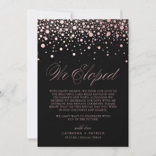 Anúncio Nós Elografamos Casamento Preto Rosa Gold Foil Co