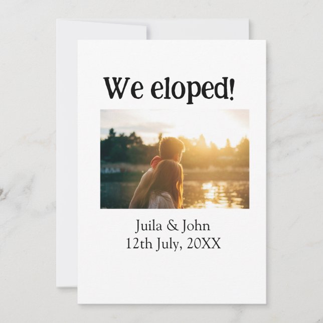 Anúncio Nós fugimos adicionar o nome do casal cidade, rece (Frente)