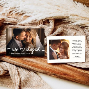 Anúncio Nós Fugimos para o Casamento Letra Elegante Foto d